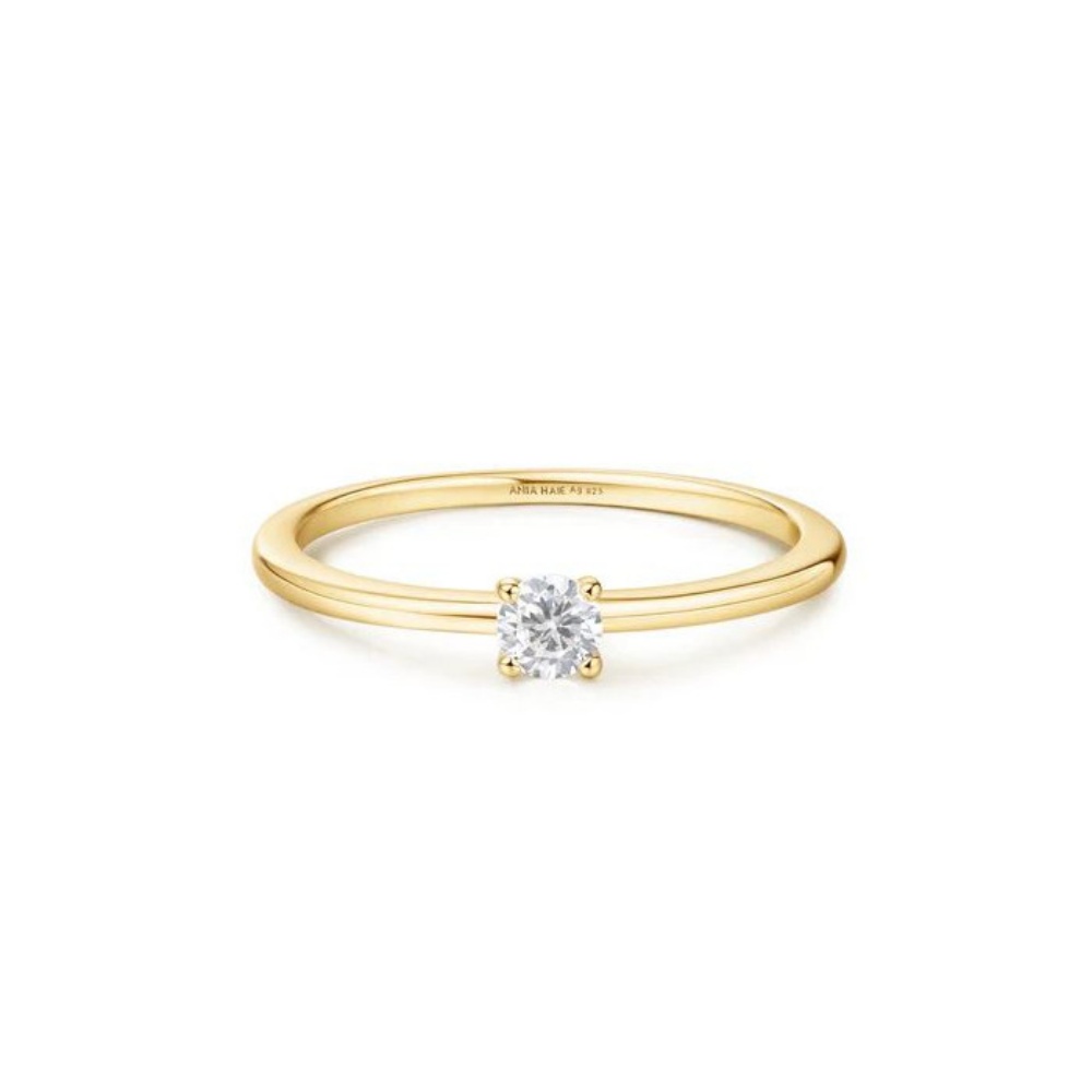 Ania Haie Sunny Sparkler Goldener Klassischer Schmaler Stapelring